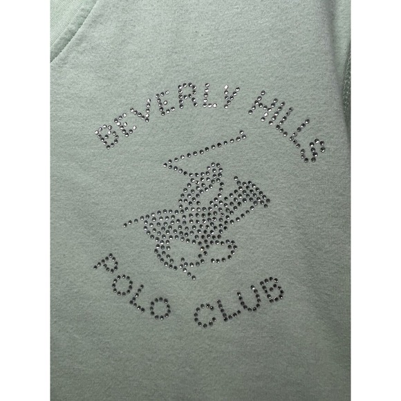 Beverly Hills Polo Club Aquamarine Women's XL Rhinestone Logo T-shirt - Picture 4 of 6